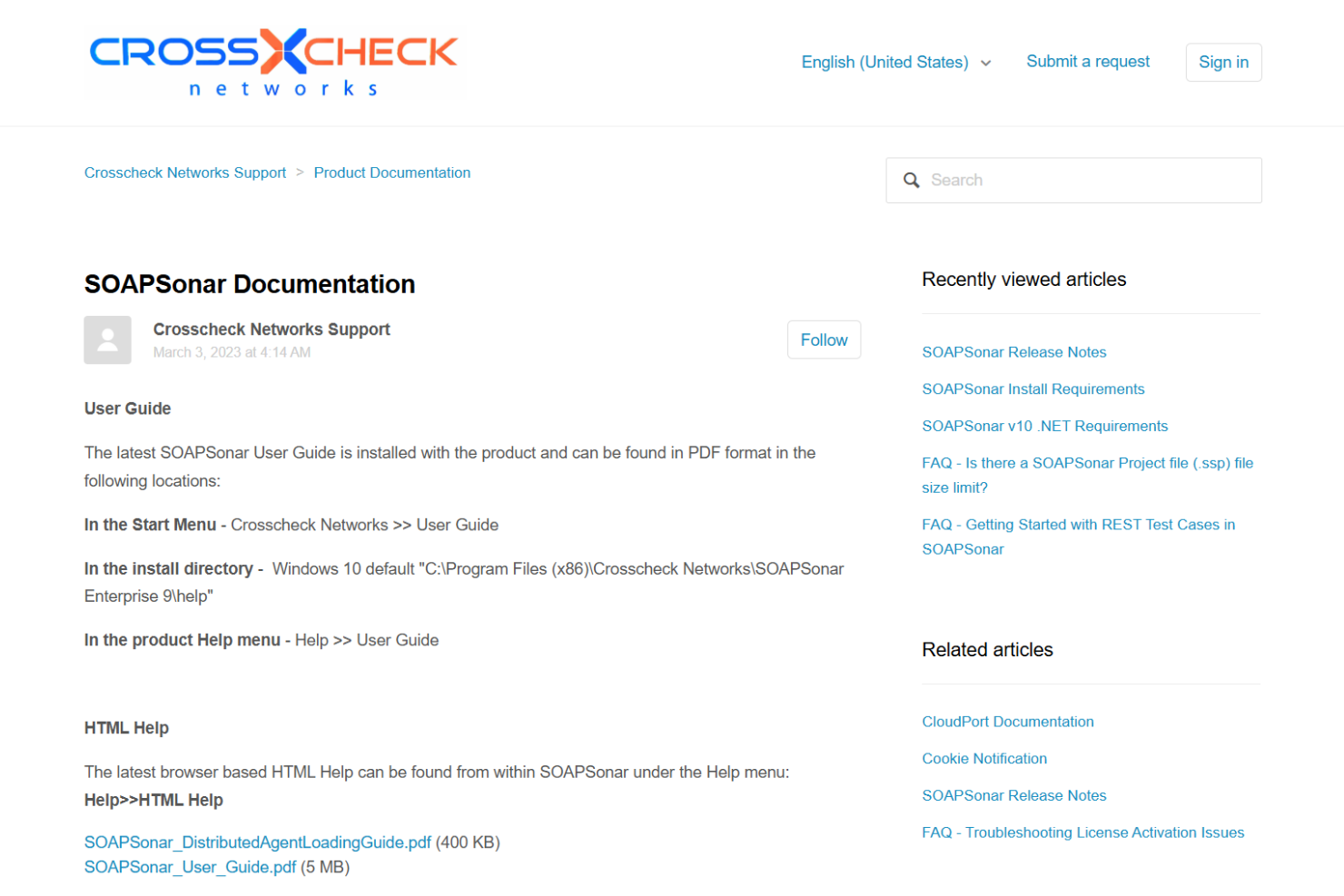 Crosscheck Networks SOAPSonar documentations
