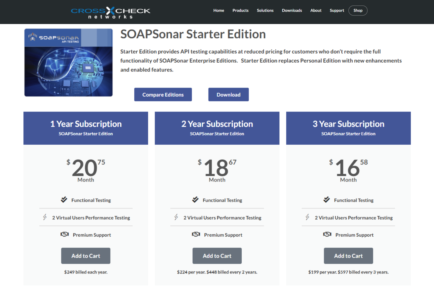 SOAPSonar pricing page