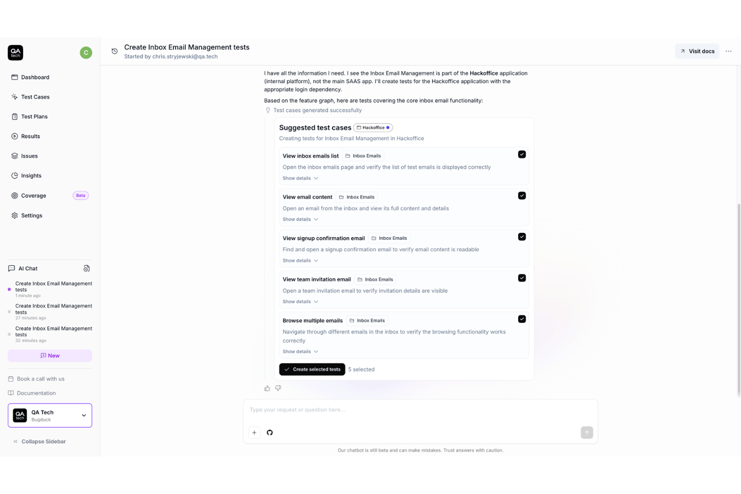 screenshot - QA.tech Review 2026: Pros, Cons, Features and Pricing Overview
