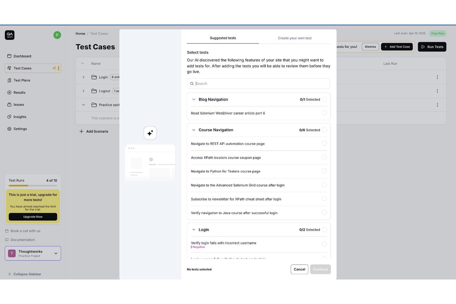 screenshot - QA.tech Review 2026: Pros, Cons, Features and Pricing Overview