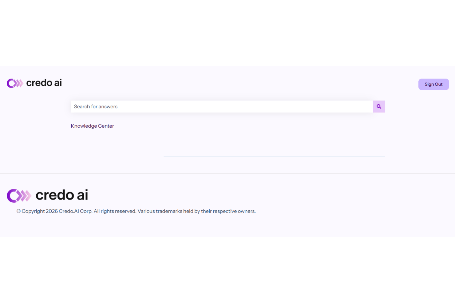 Credo AI customer support featuring live chat, email support, onboarding assistance, regulatory guidance, technical support, AI governance documentation, and enterprise customer success.