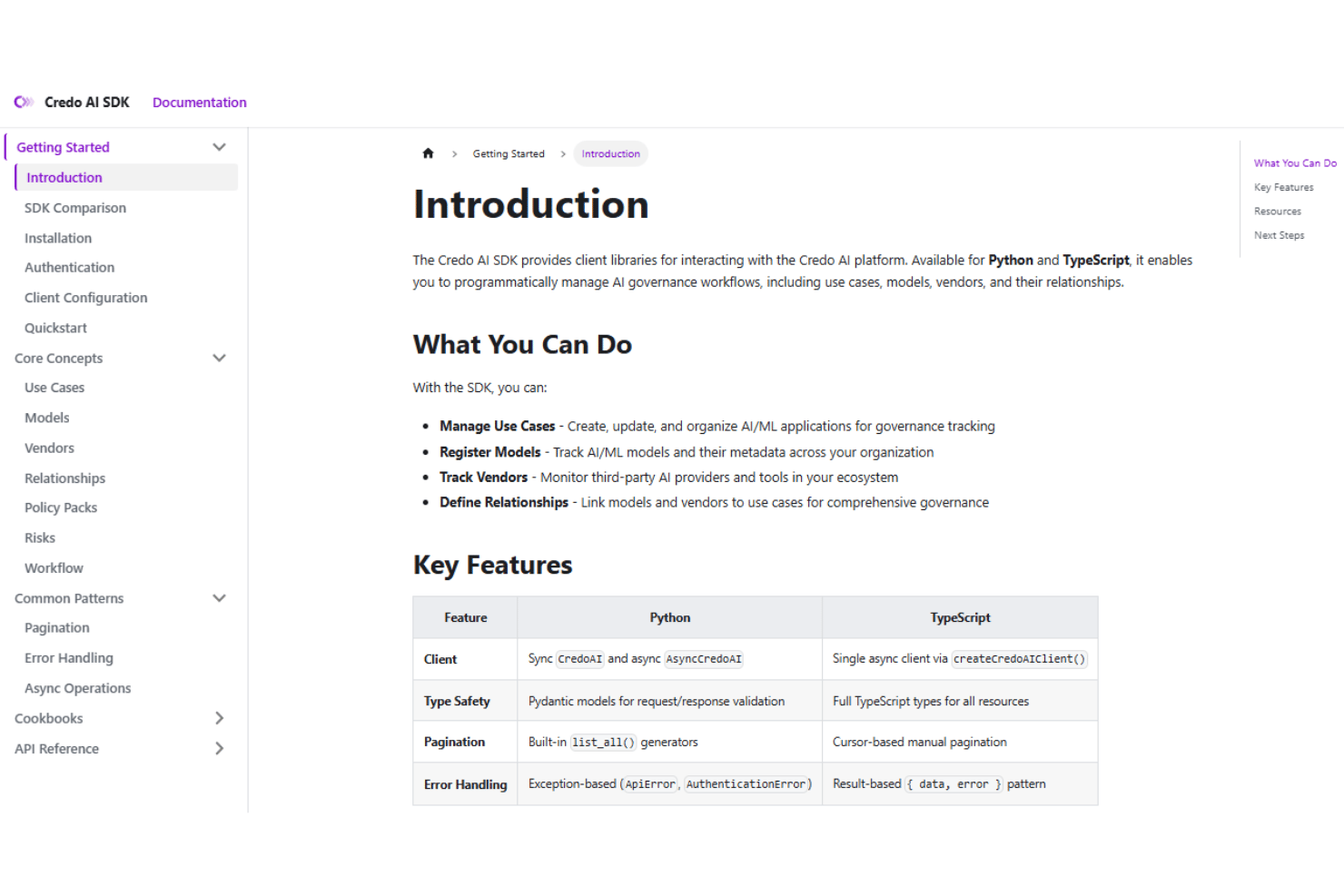 Credo AI onboarding featuring in-app walkthroughs, scenario-based training, onboarding support, live chat, documentation, AI governance setup, compliance training, and implementation guidance.