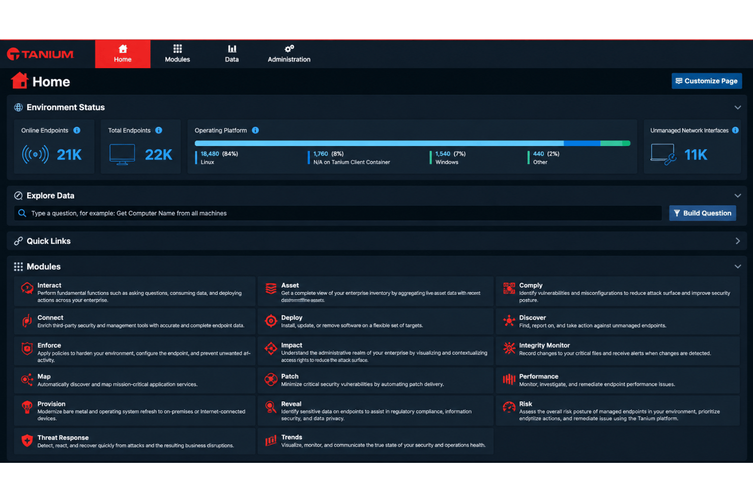 screenshot - Avis sur Tanium : Avantages, Inconvénients, Fonctionnalités et Analyse des Prix
