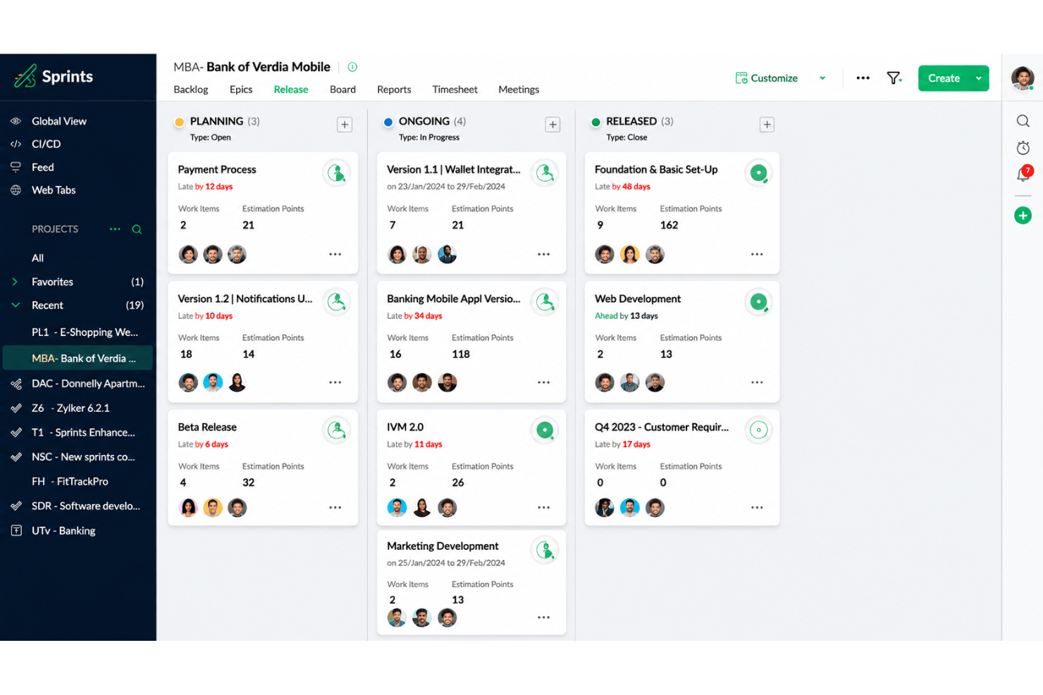 screenshot - Zoho Sprints Test: Vorteile, Nachteile, Funktionen und Preisgestaltung erklärt