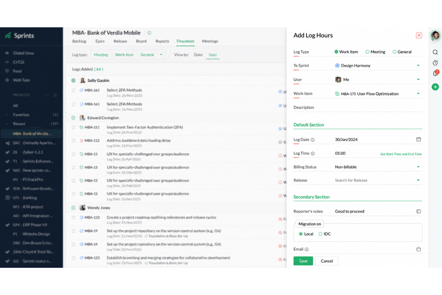 screenshot - Zoho Sprints Test: Vorteile, Nachteile, Funktionen und Preisgestaltung erklärt