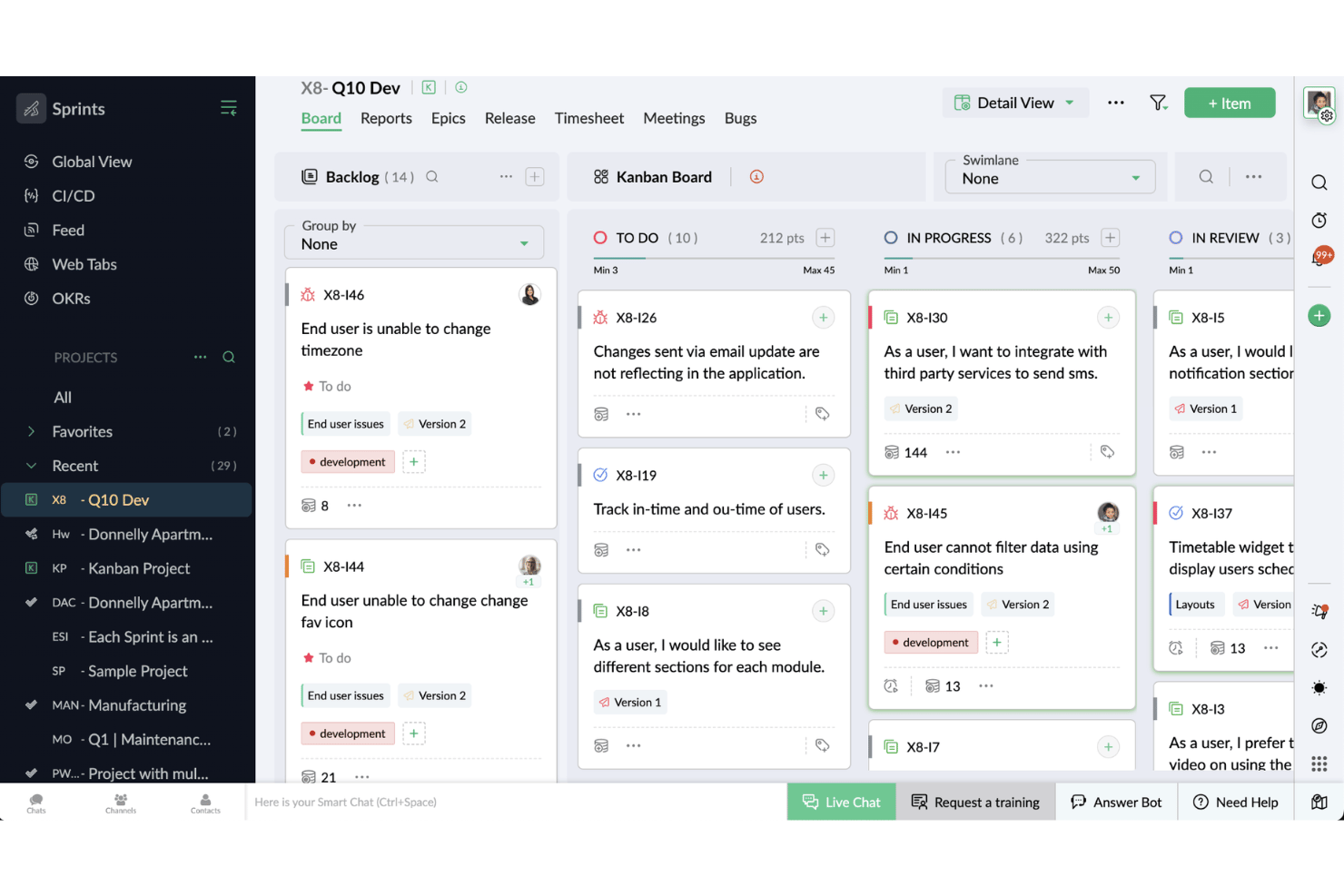 screenshot - Zoho Sprints Test: Vorteile, Nachteile, Funktionen und Preisgestaltung erklärt