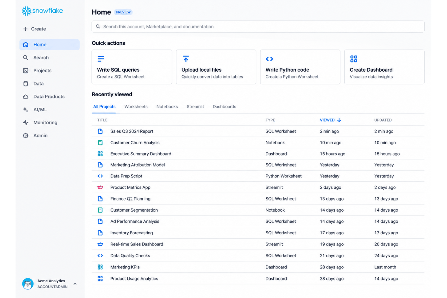 Snowflake delivers scalable multi-cloud data warehousing without infrastructure management.