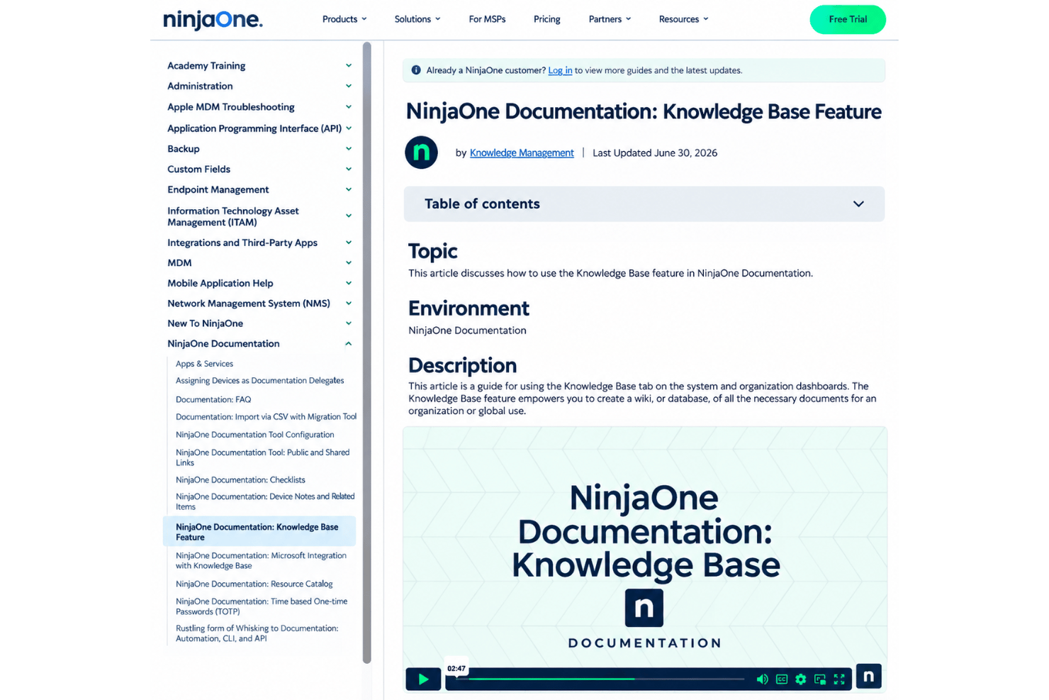 screenshot - Test du logiciel de gestion informatique NinjaOne pour 2026