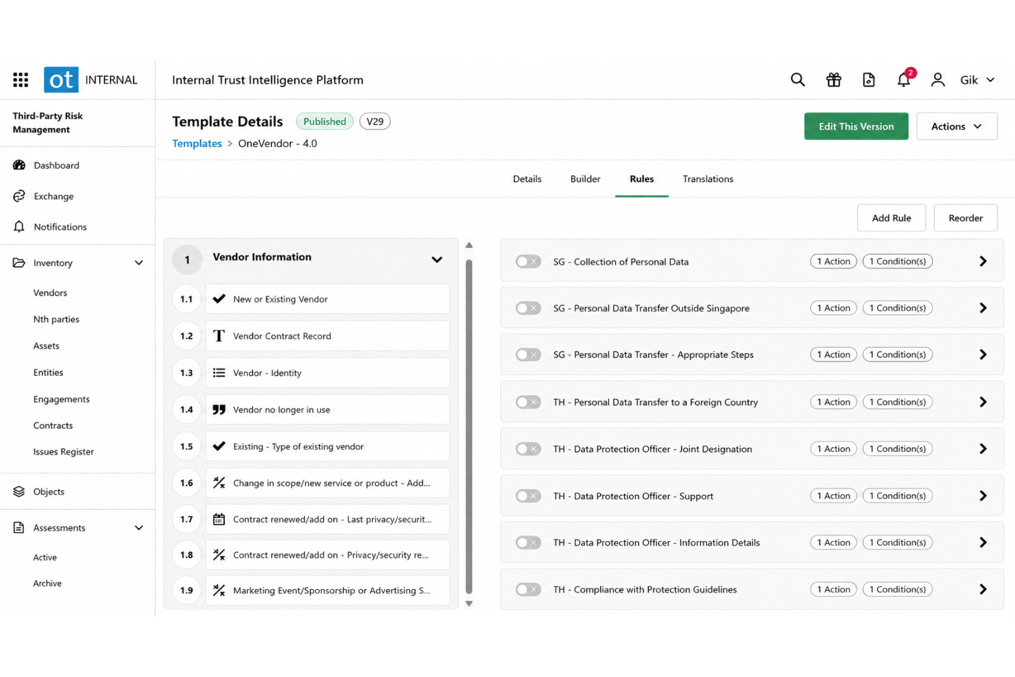 screenshot - OneTrust Bewertung: Vorteile, Nachteile, Funktionen und Preisgestaltung erklärt