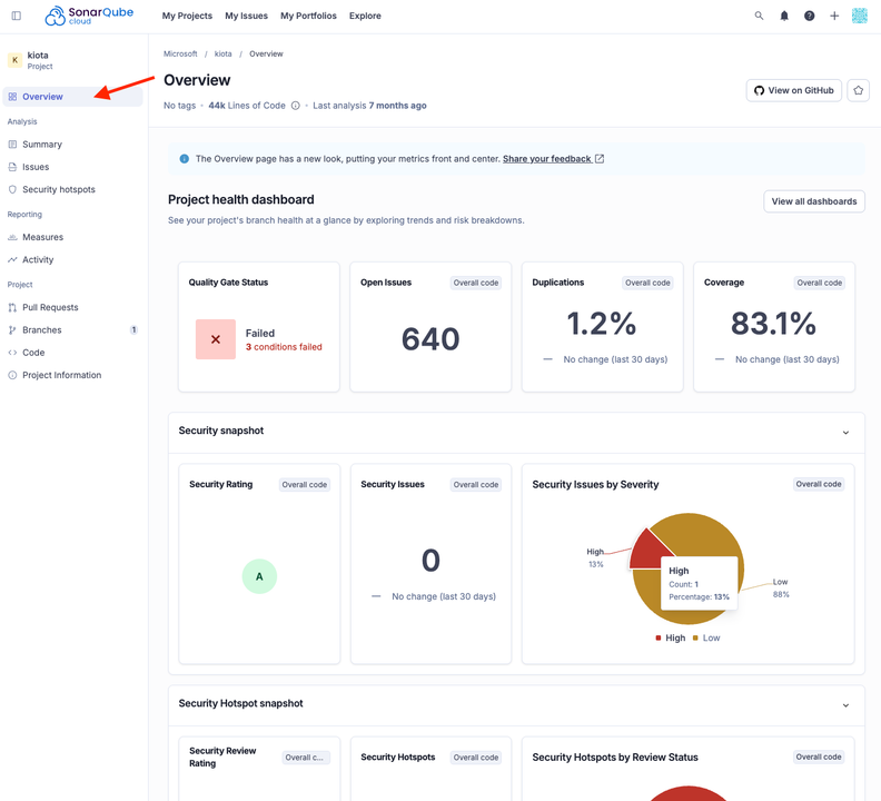 SonarQube Introduces New Project Health Dashboard