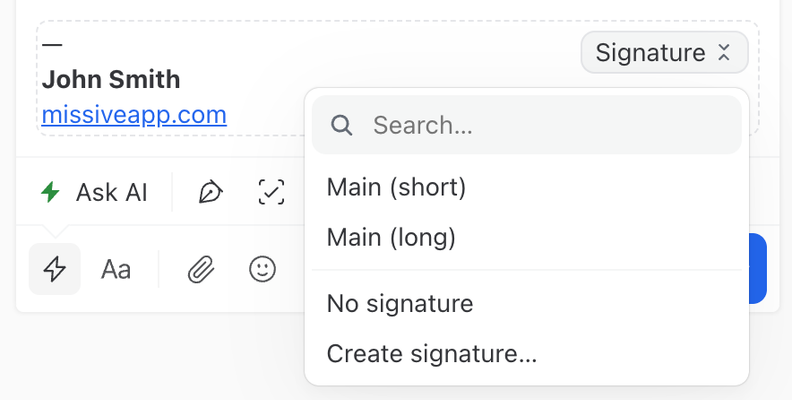 Missive Adds Inline Signature Switching