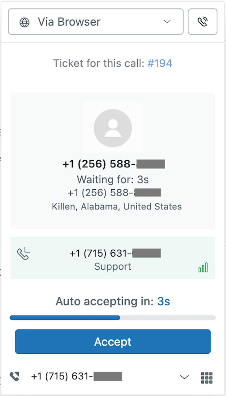 Zendesk Voice Adds Auto-Accept for Incoming PSTN Calls