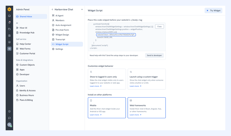 Hiver Brings Chat Widget Support to Mobile Apps