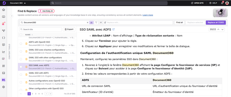 Document360 Expands Find and Replace, PDF Exports, and AI Actions