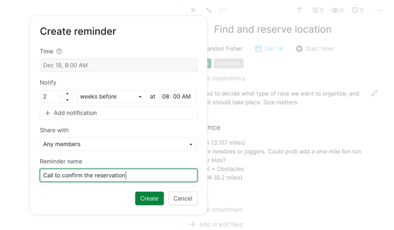 Quire Adds Task and Standalone Reminders