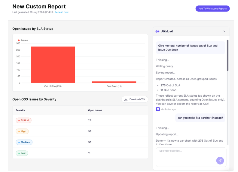 Aikido Security Adds Custom Reports in Aikido Agent
