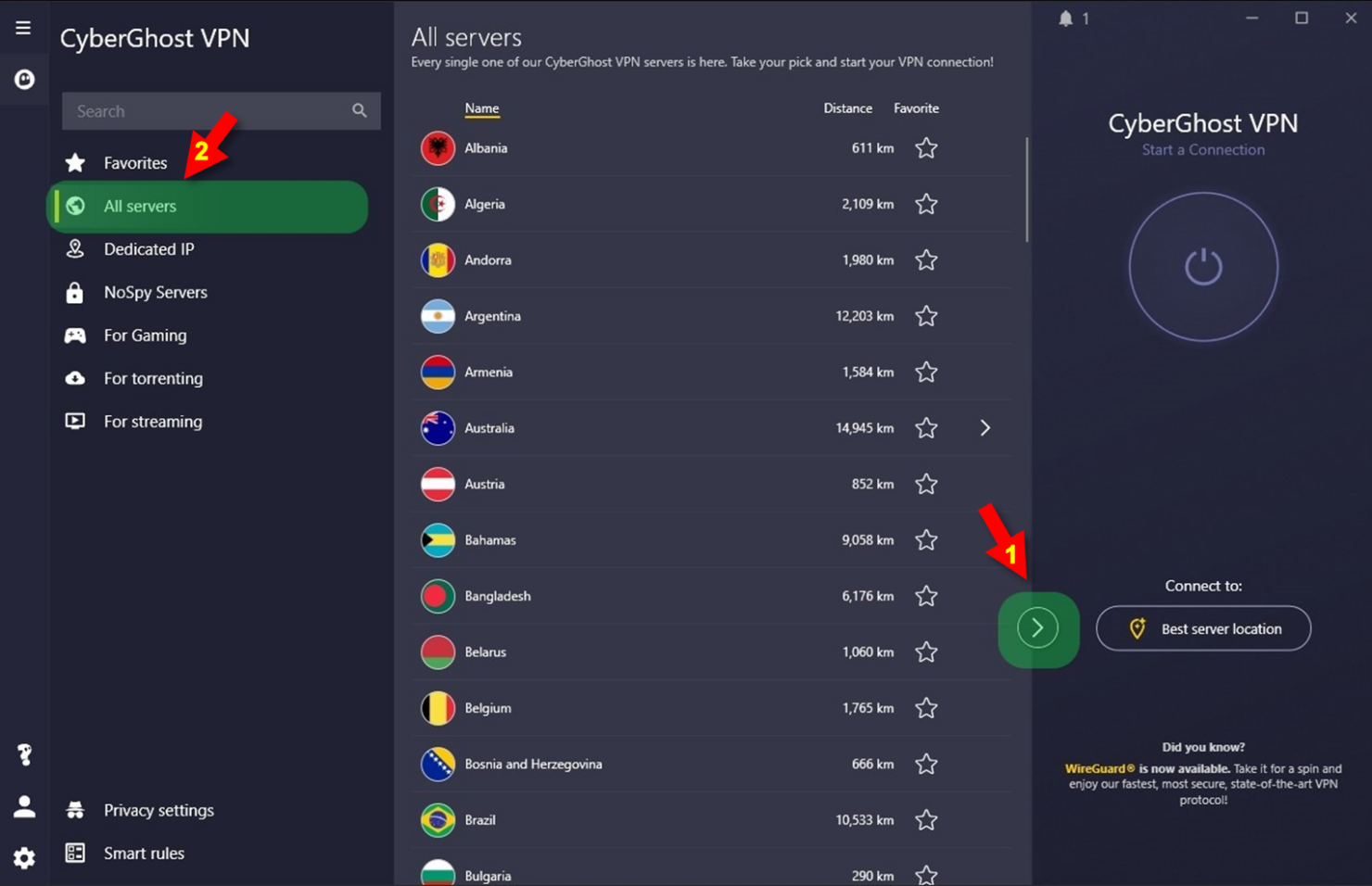 screenshot - CyberGhost VPN Review: Pros, Cons, Features, and Pricing