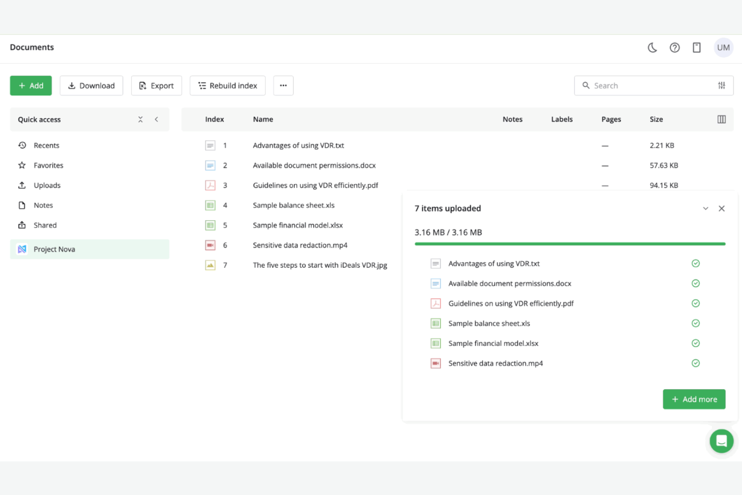 screenshot - iDeals Virtual Data Room Review: Pros, Cons, Features, and Pricing