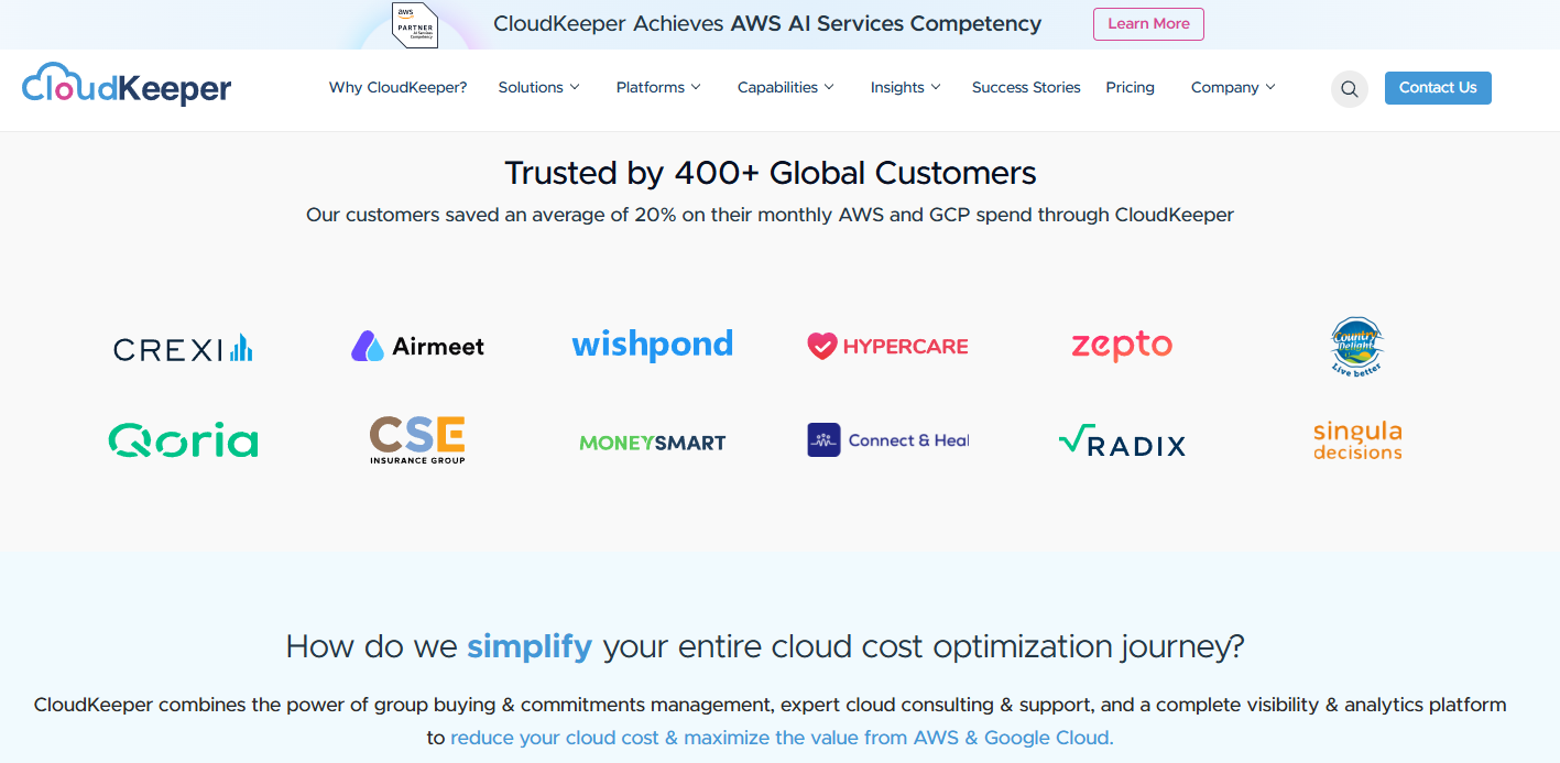 screenshot - Cloudkeeper Review: Pros, Cons, Features, and Pricing Explained