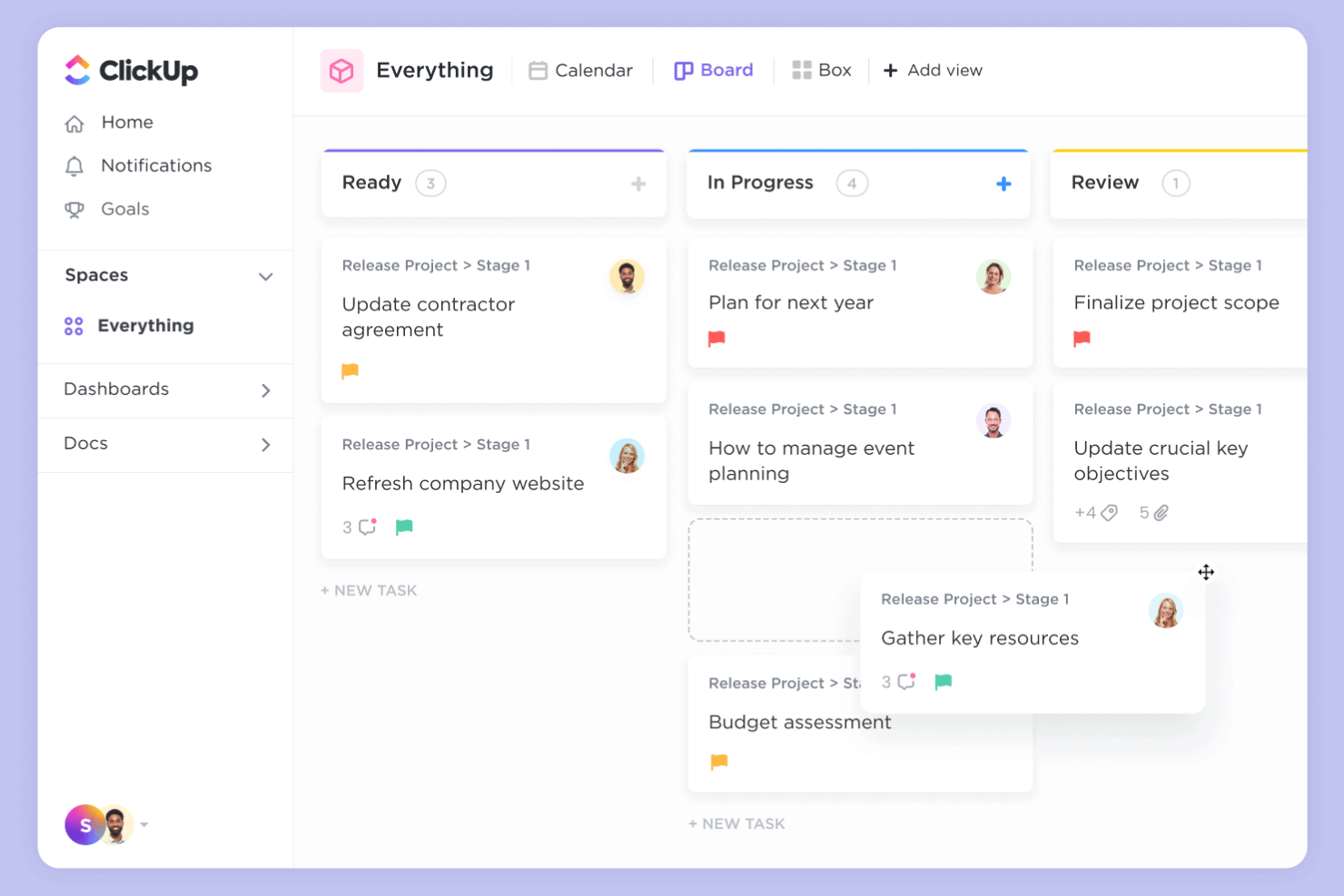ClickUp screenshot - 15 alternatives à Trello pour 2026