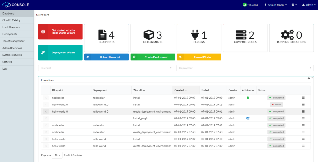 Cloudify screenshot - 10 meilleures plates-formes d’orchestration cloud passées en revue en 2026