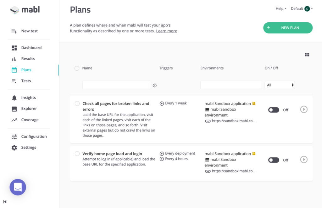 Mabl screenshot - 15 meilleurs outils d’automatisation web examinés pour 2026