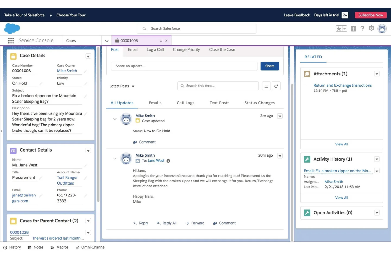 Salesforce Service Cloud screenshot - 28 Beste Konfigurationsmanagement-Tools im Test für 2026
