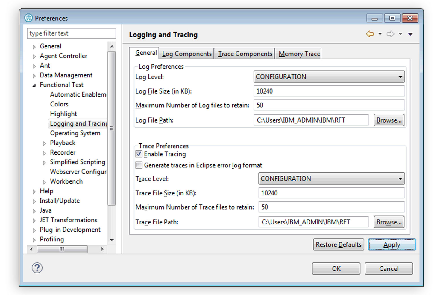 IBM Rational Functional Tester (RFT) screenshot - 15 meilleurs outils d’automatisation web examinés pour 2026