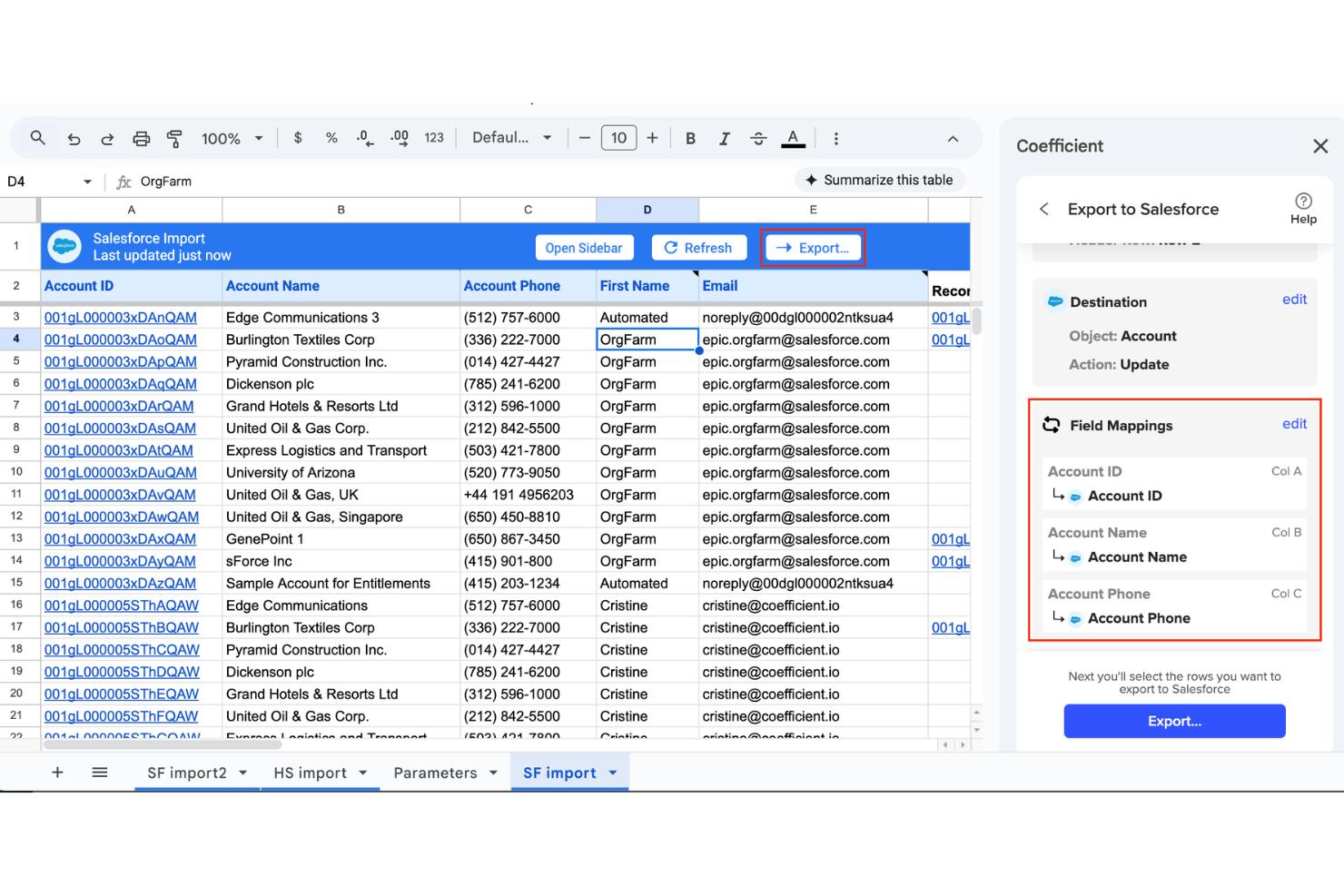 Coefficient screenshot - 22 Beste Tools für Datenintegration im Test 2026