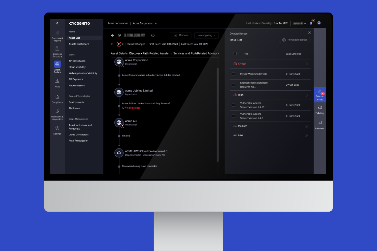 CyCognito screenshot - 10 Meilleurs Outils de Gestion de la Surface d’Attaque Analysés en 2026