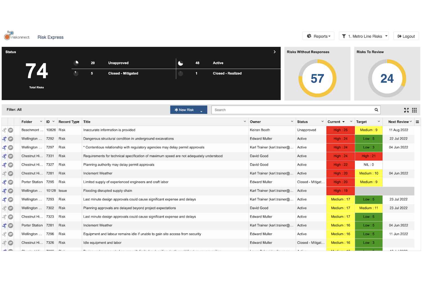 Riskonnect screenshot - 10 meilleurs logiciels de gestion des risques en cybersécurité examinés en 2026