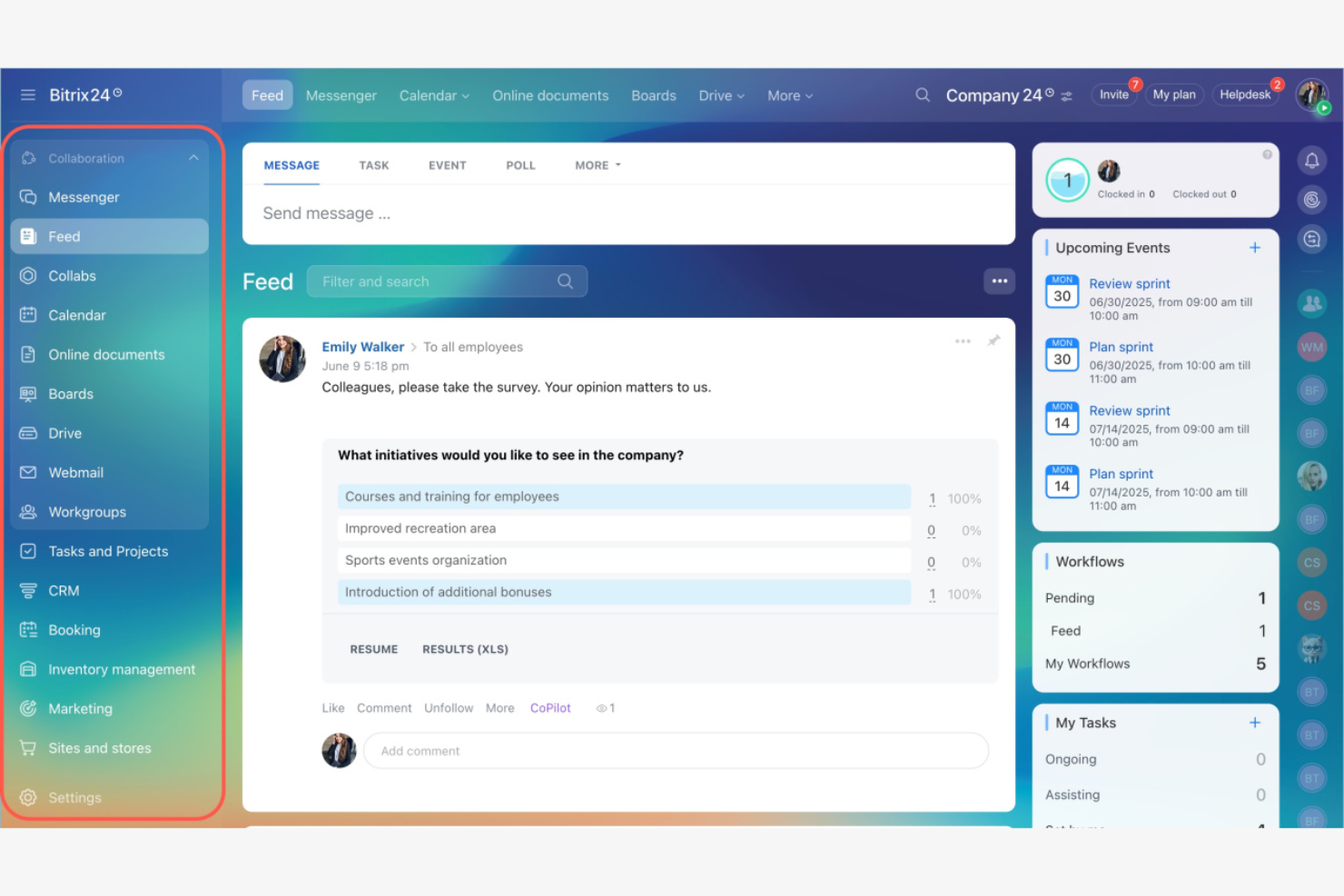 Bitrix24 screenshot - 10 Meilleurs Logiciels de Helpdesk Gratuits Passés en Revue en 2026
