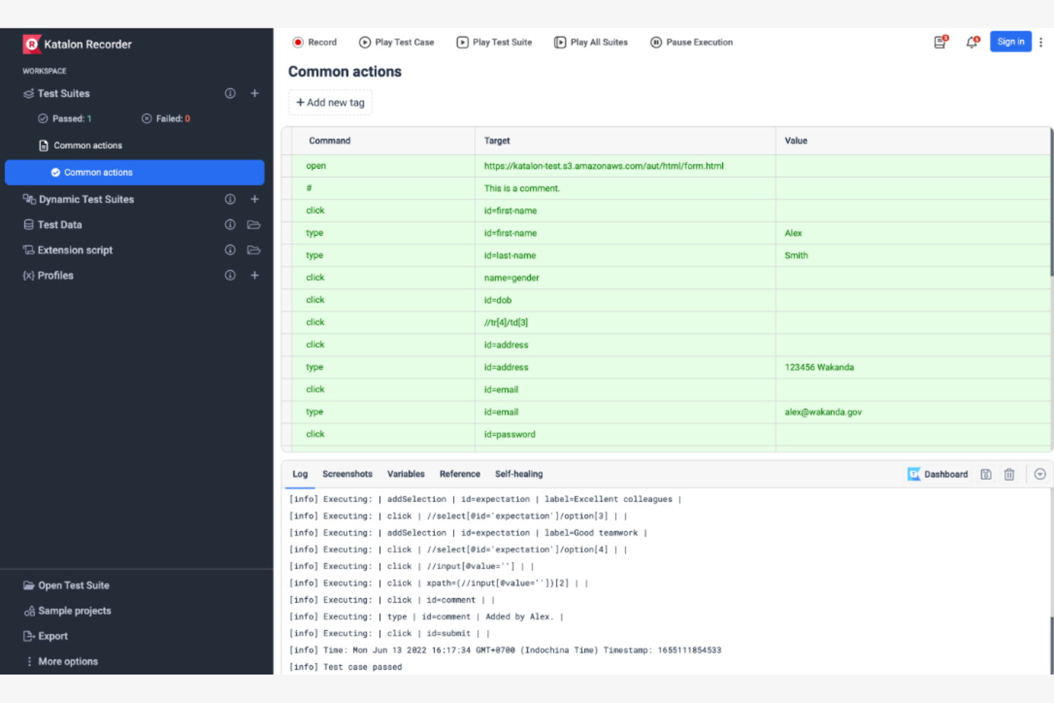 Katalon screenshot - 10 meilleurs outils de test logiciel IA examinés en 2026