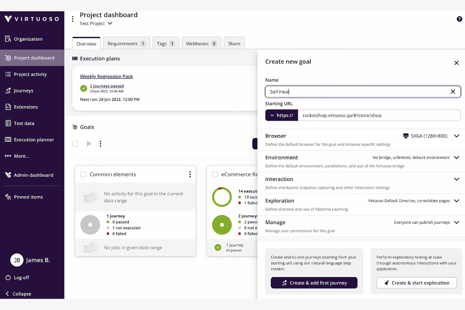 Virtuoso screenshot - 10 meilleurs outils de test logiciel IA examinés en 2026