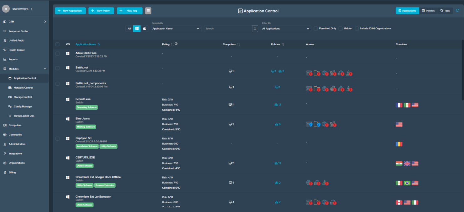 ThreatLocker screenshot - 10 meilleurs outils de cybersécurité d’entreprise évalués en 2026
