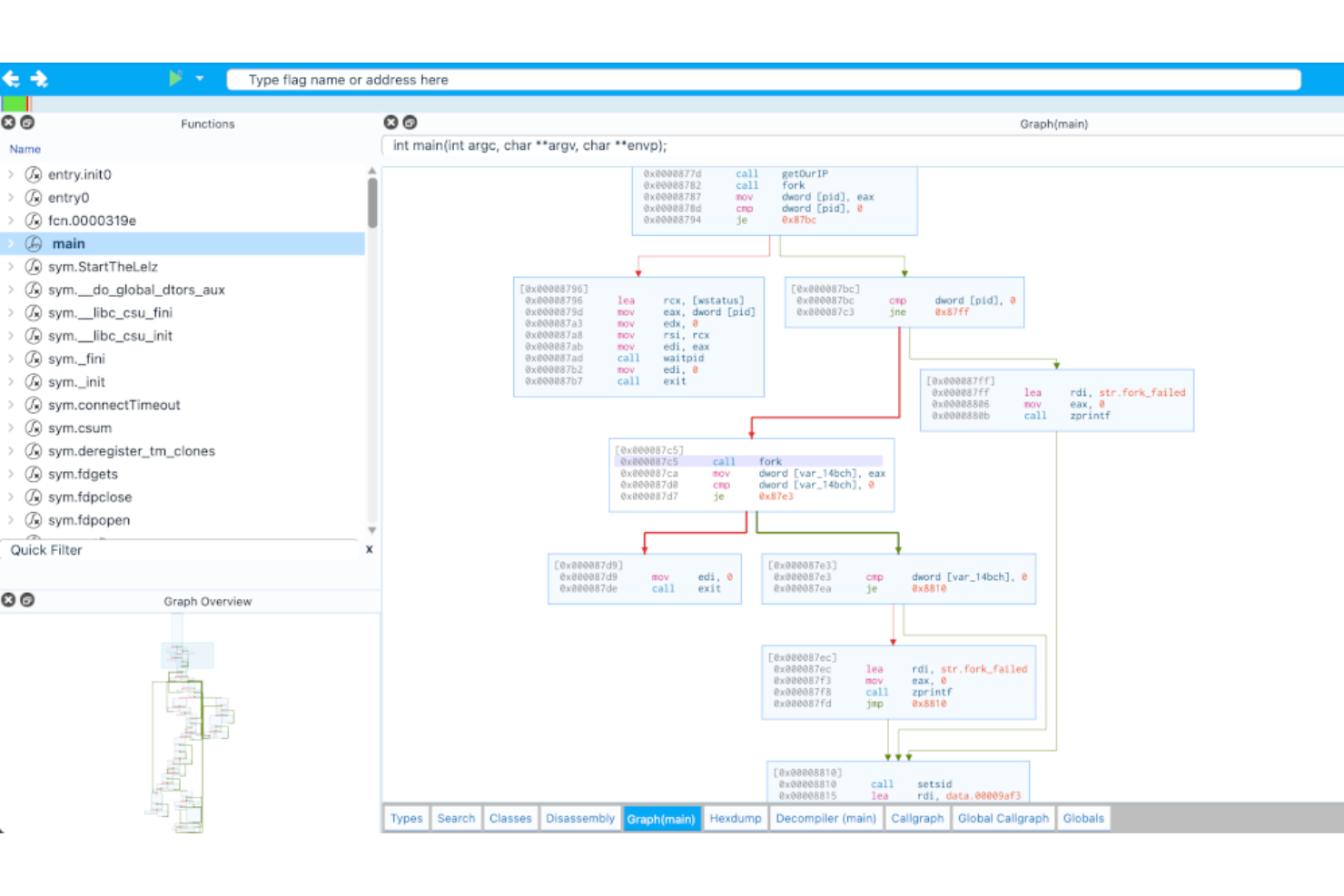 Cutter screenshot - 10 meilleures alternatives à IDA Pro testées en 2026
