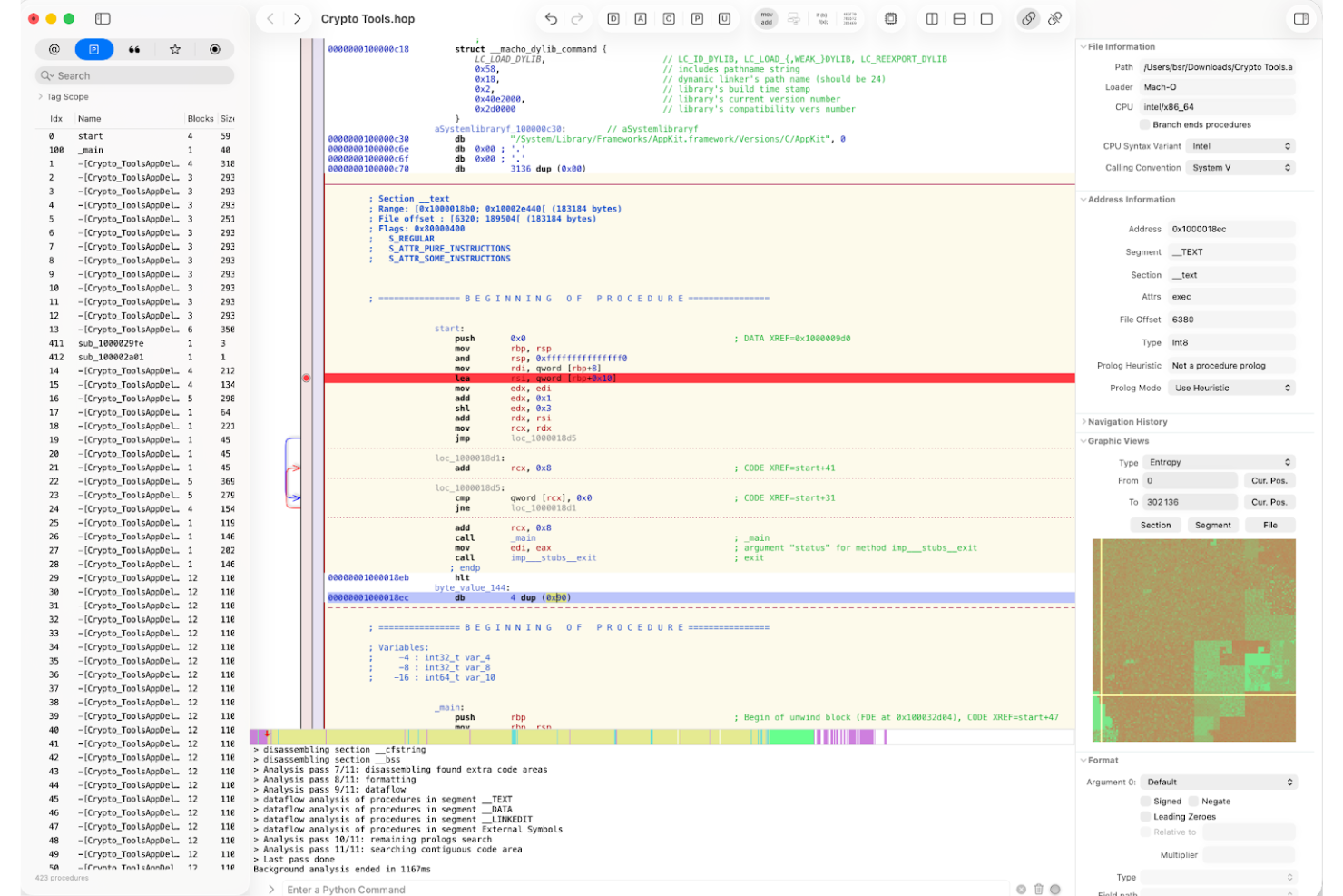 Hopper screenshot - 10 meilleures alternatives à IDA Pro testées en 2026