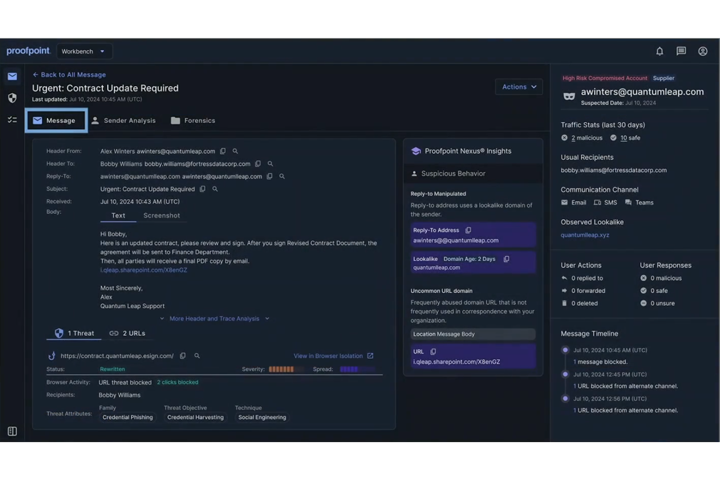 Proofpoint screenshot - 10 meilleurs outils d’IA pour la cybersécurité évalués en 2026
