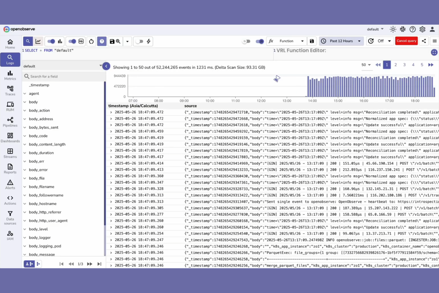 OpenObserve screenshot - 15 meilleures alternatives à Grafana en 2026