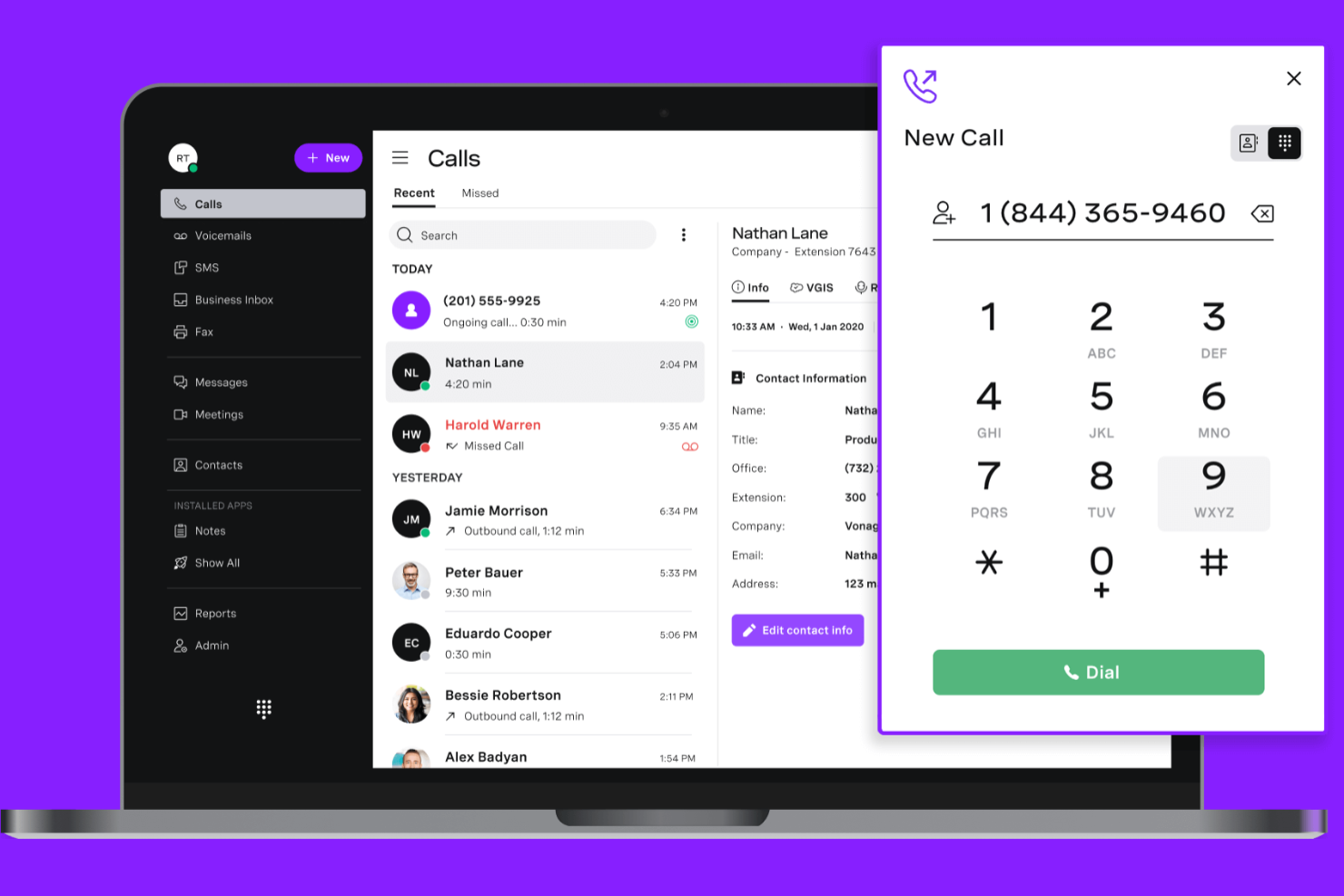 Vonage screenshot - 22 alternatives à Nextiva en 2026