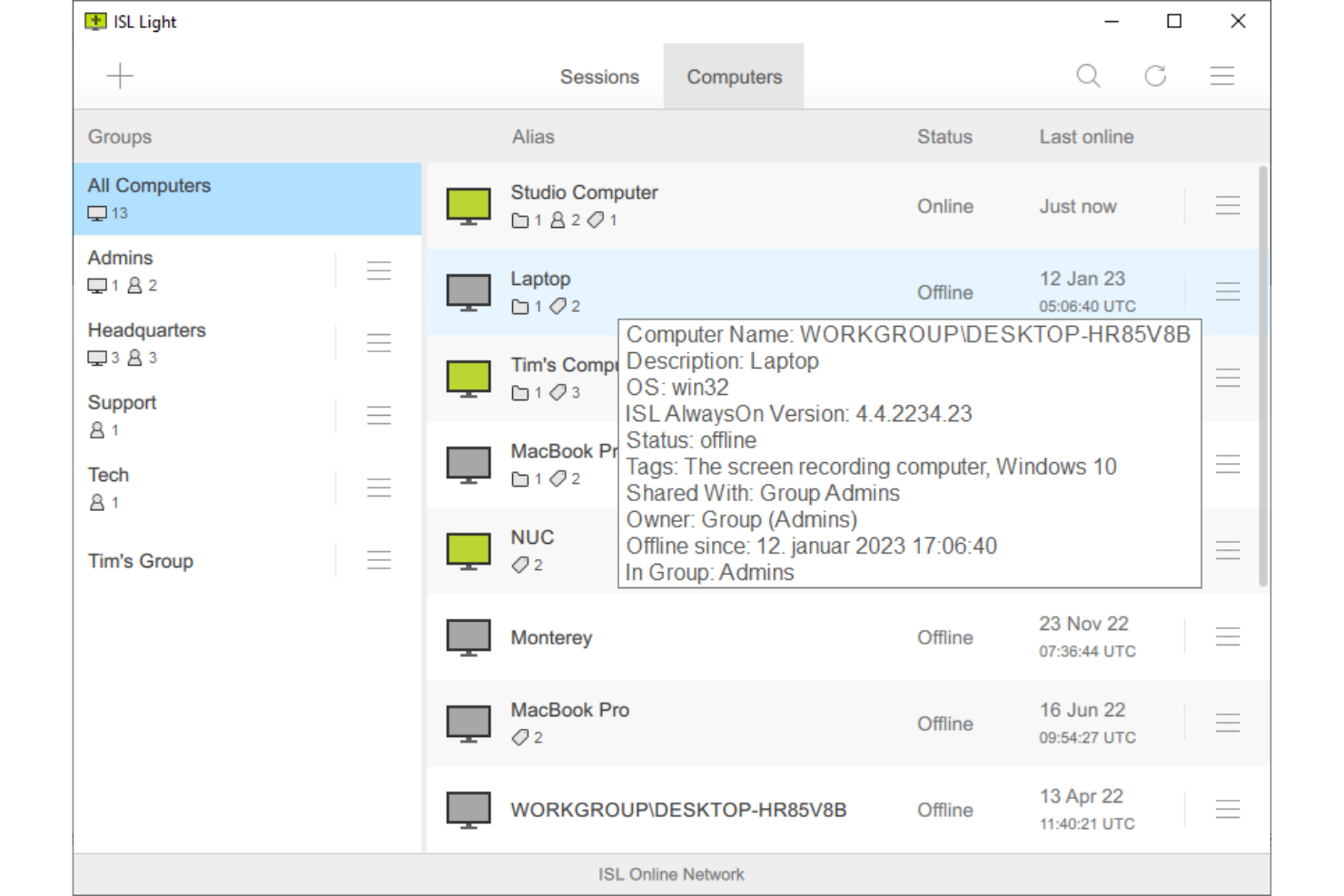 ISL Online screenshot - 20 LogMeIn-Alternativen, die Sie 2026 in Betracht ziehen sollten