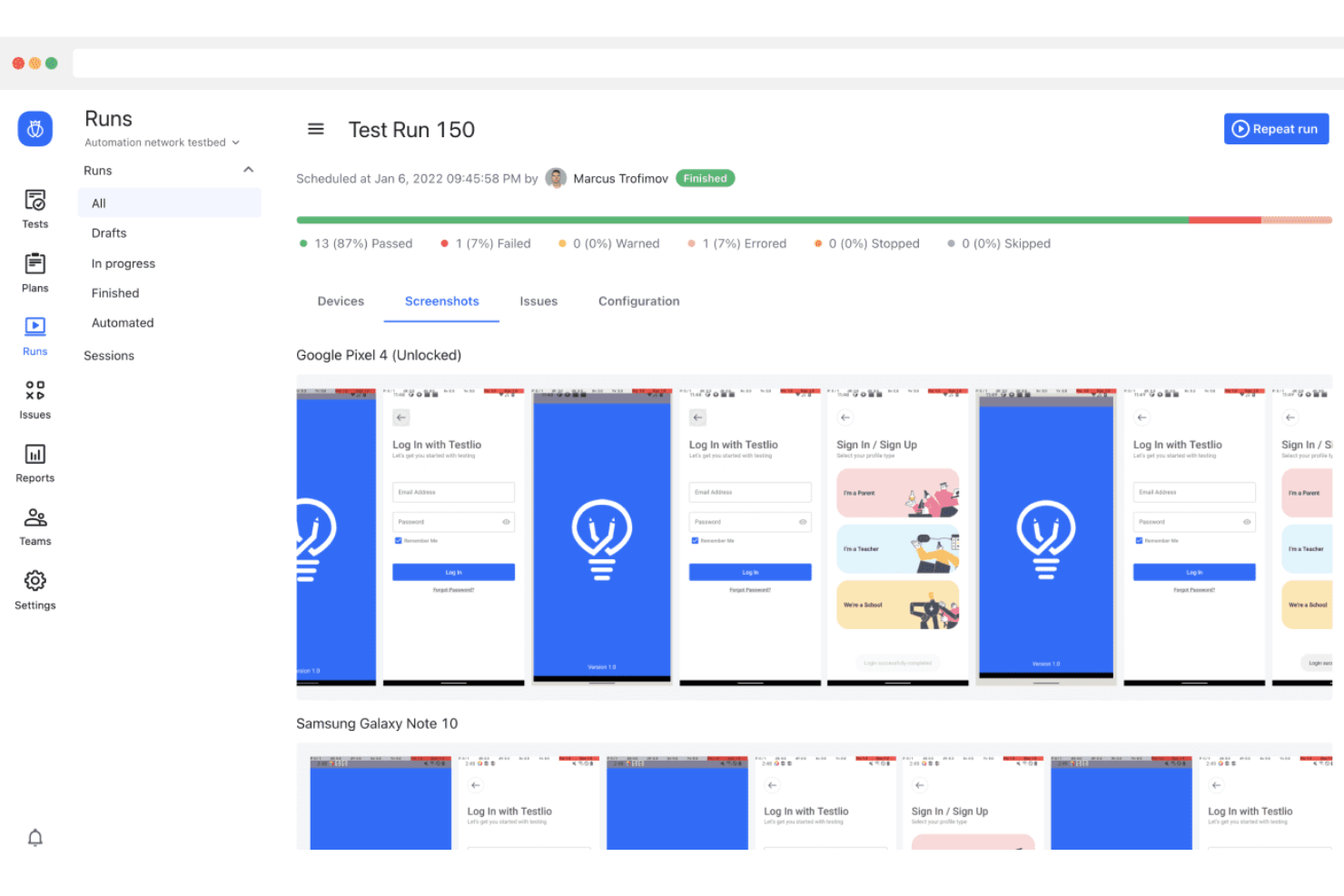Testlio screenshot - 10 meilleurs outils d’automatisation QA pour les tests logiciels en 2026