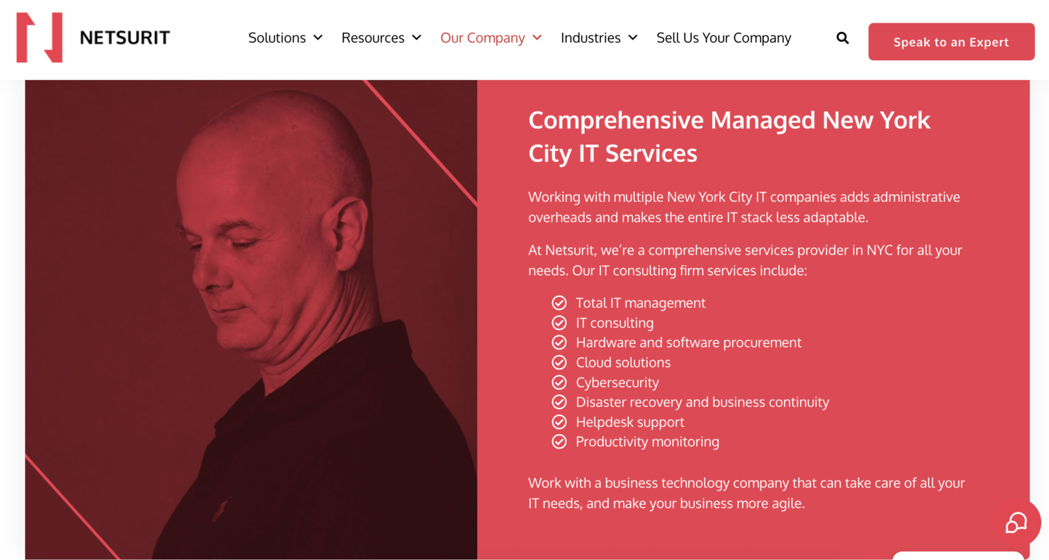 Netsurit screenshot - 10 Meilleurs Services Informatiques Gérés à New York Passés en Revue en 2026