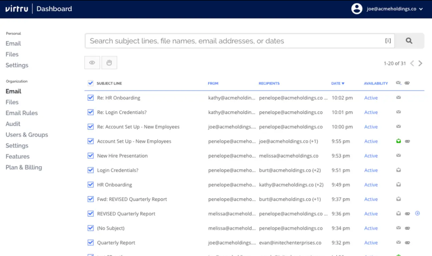 Virtru screenshot - Top 10 des logiciels de chiffrement d’e-mails de 2026