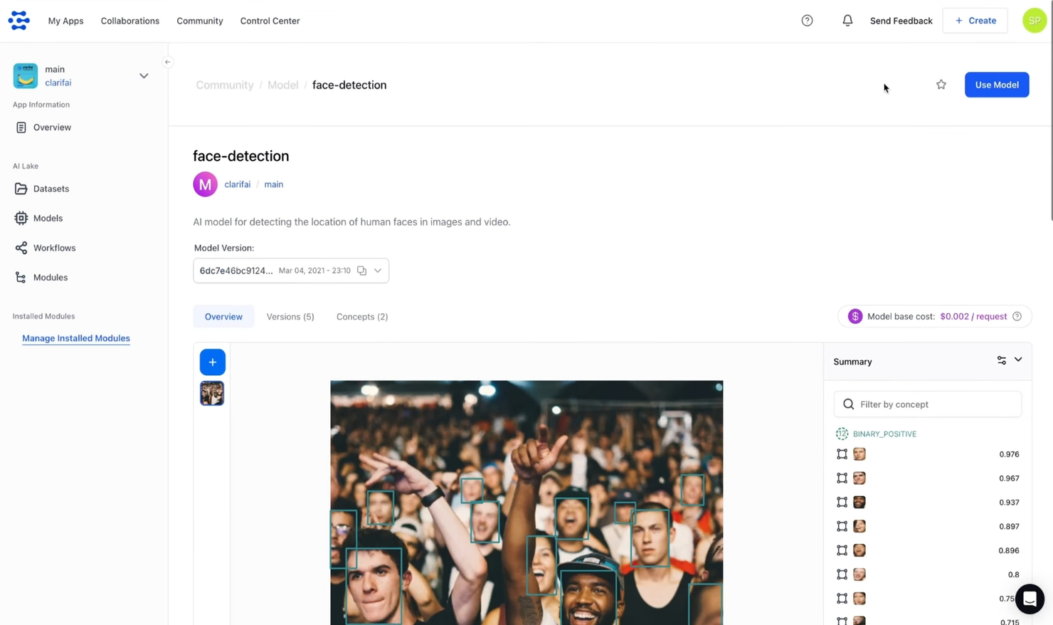 Clarifai screenshot - 10 meilleures plateformes d’IA sans code évaluées en 2026
