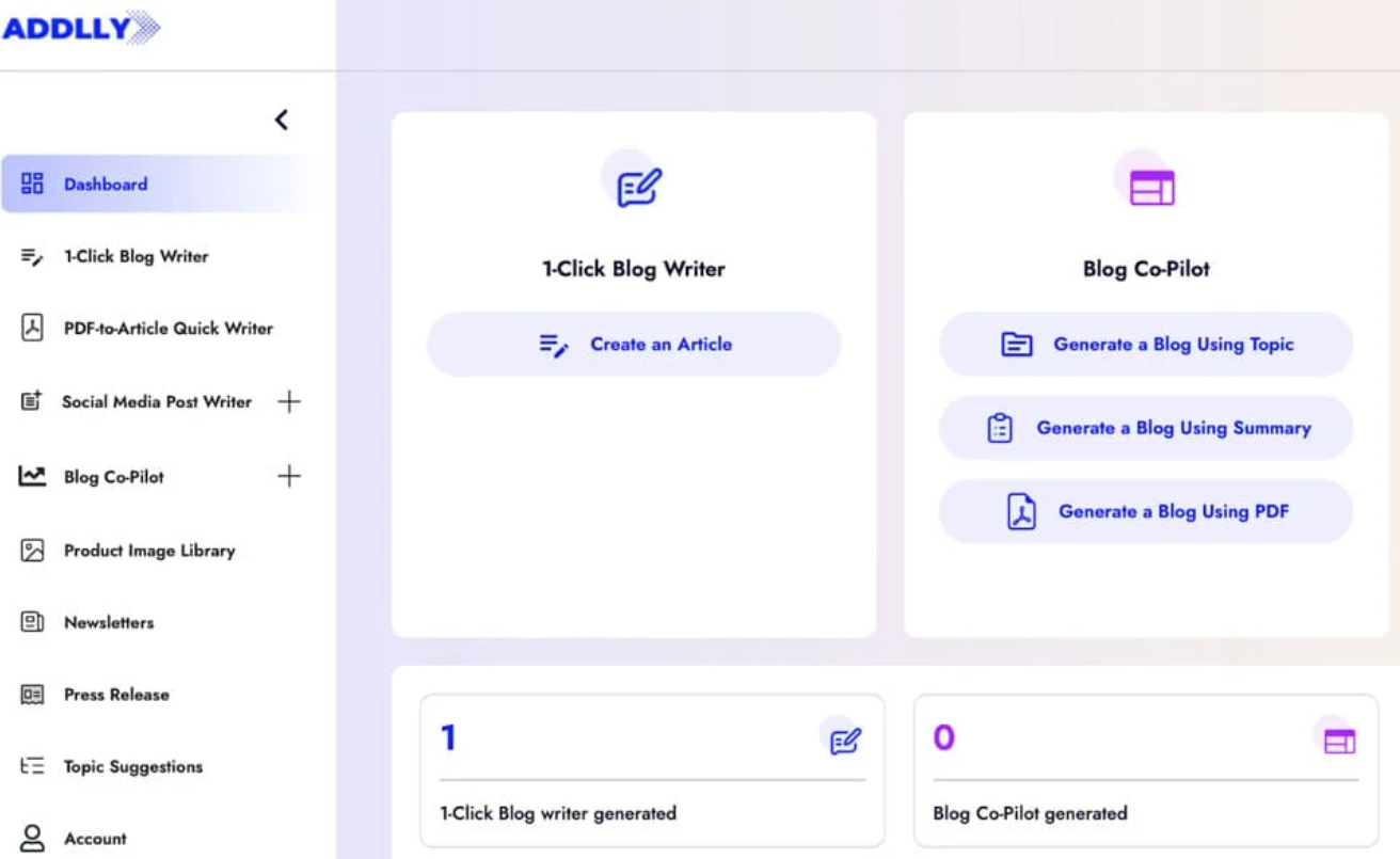 Addlly AI screenshot - 10 meilleures plateformes d’IA sans code évaluées en 2026