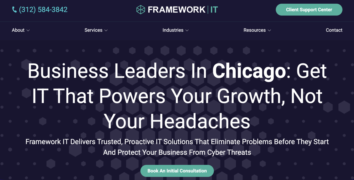 Framework IT screenshot - 10 meilleures entreprises de cybersécurité à Chicago évaluées en 2026