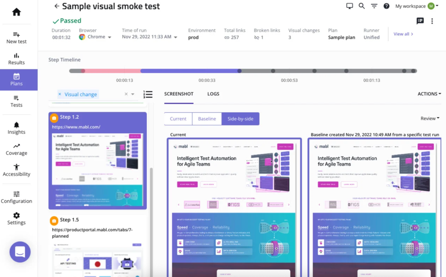 Mabl screenshot - 10 Meilleurs Outils d’Automatisation de Tests Basés sur l’IA Passés en Revue en 2026