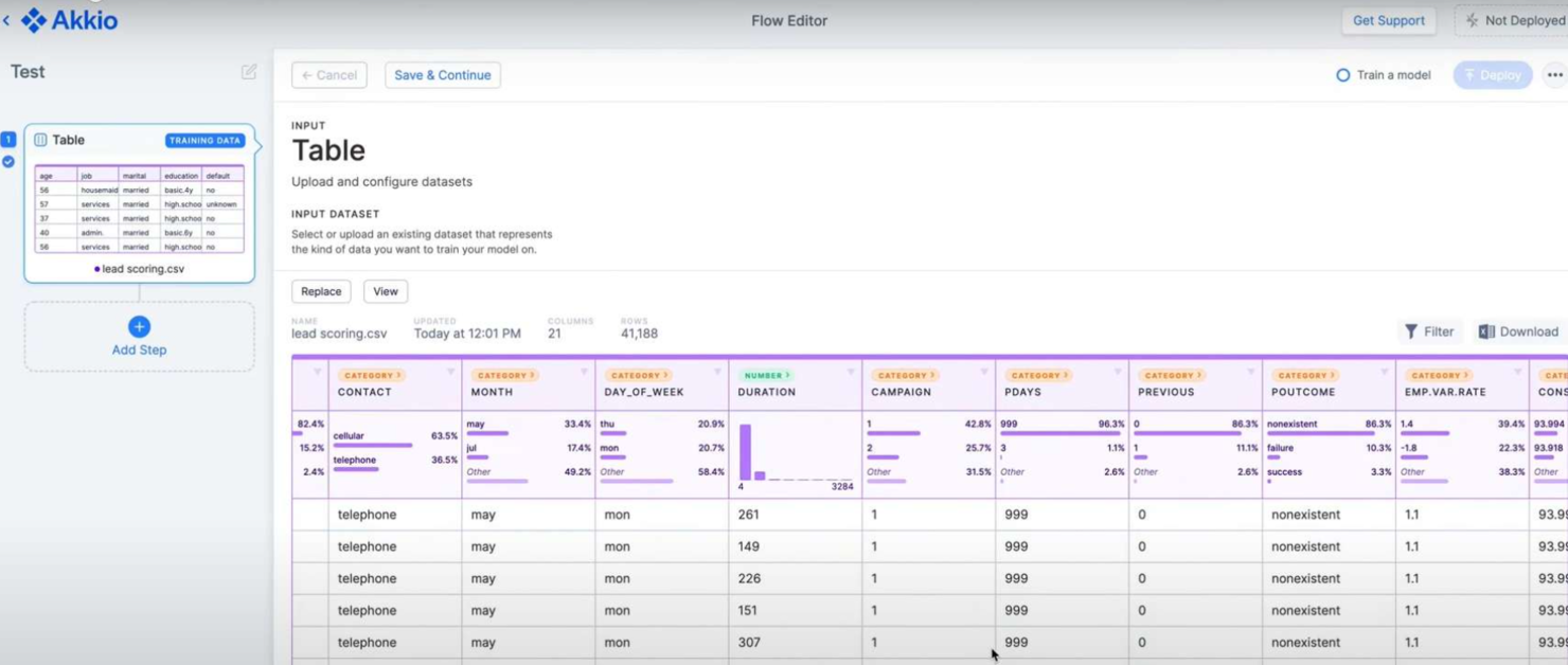 Akkio screenshot - 10 beste No-Code-KI-Plattformen im Test 2026