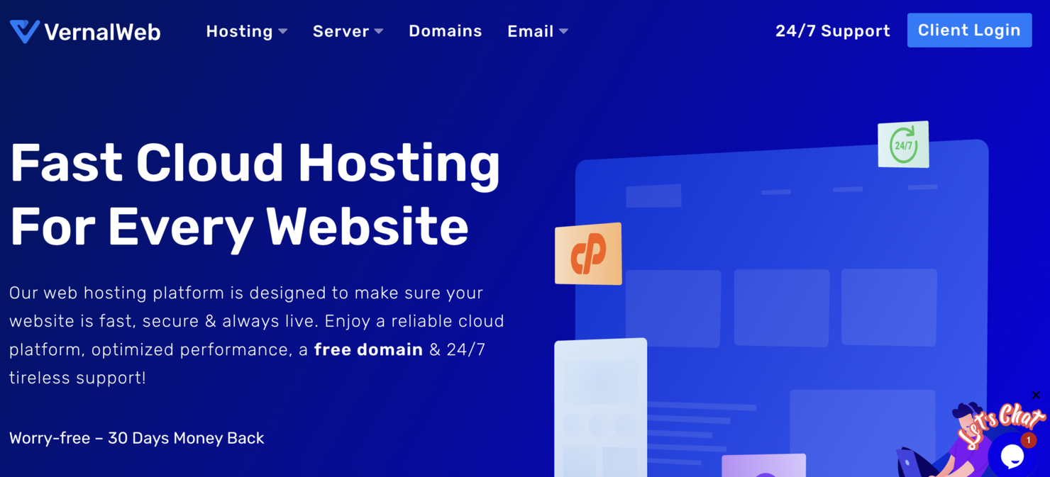 VernalWeb screenshot - 10 Meilleurs Services d’Hébergement Infogéré Passés en Revue en 2026